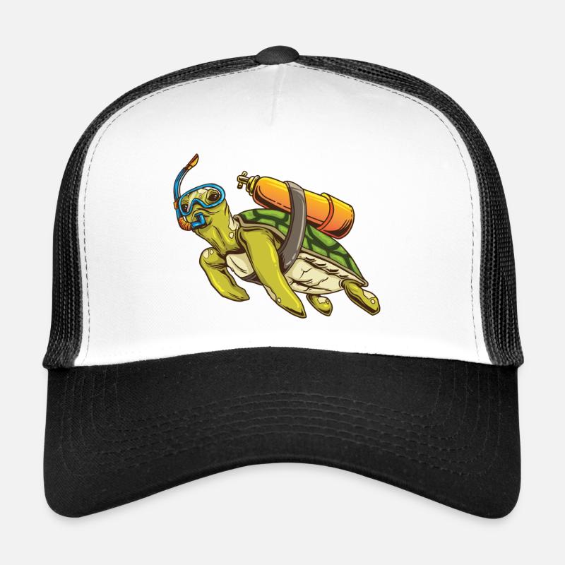 Turtle scuba diver - Trucker Cap - white/black