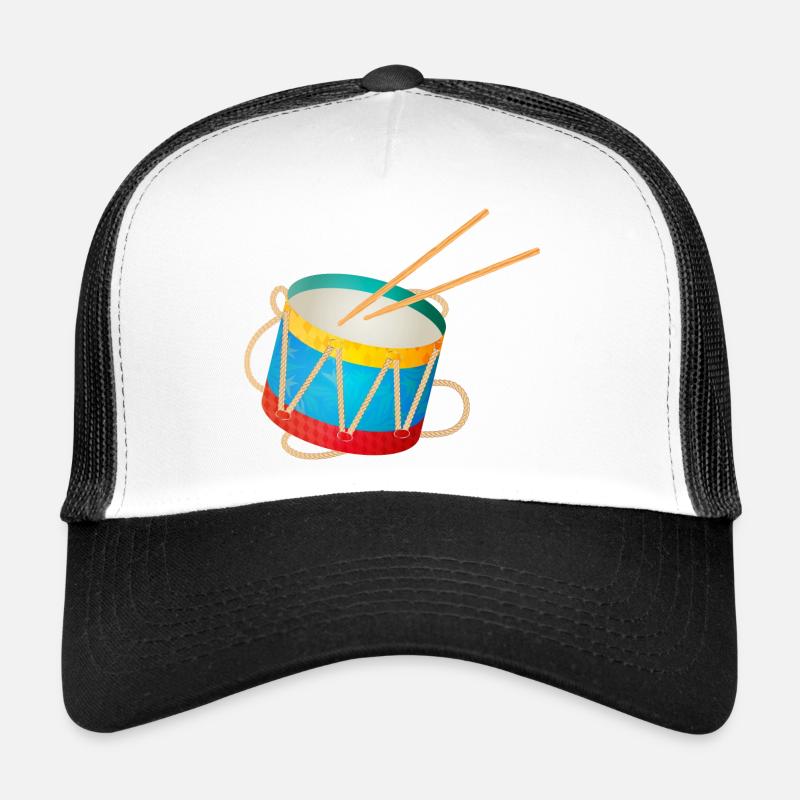 colorful drum for children with drumsticks - Trucker Cap - white/black