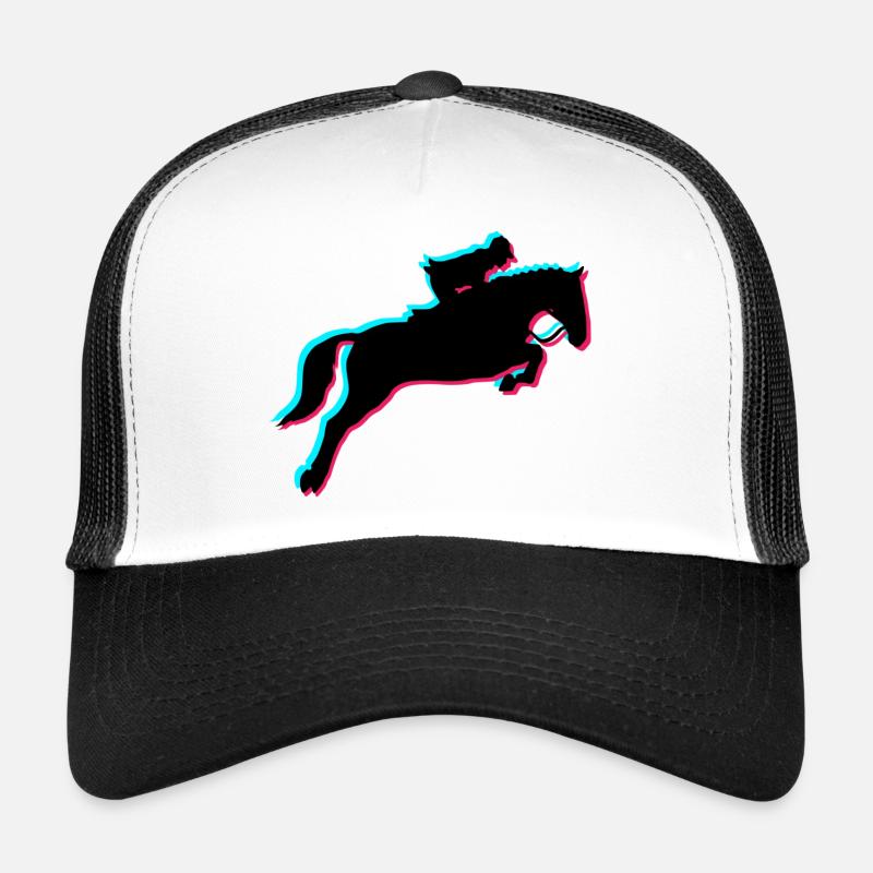 équitation - Casquette trucker  - blanc/noir