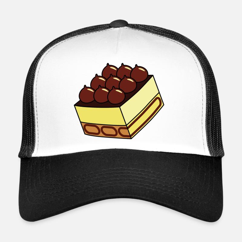 Tiramisu Schichtdessert Lecker Essen Mascarpone - Trucker Cap - Weiß/Schwarz