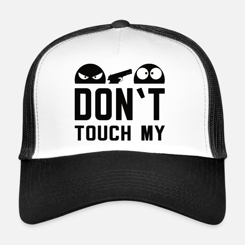 Don't Touch My – Anpassbare Warnung - Trucker Cap - Weiß/Schwarz