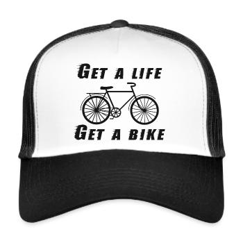 Funny Bicycle, Funny Bicycle Motif - Trucker Cap - white/black - Front
