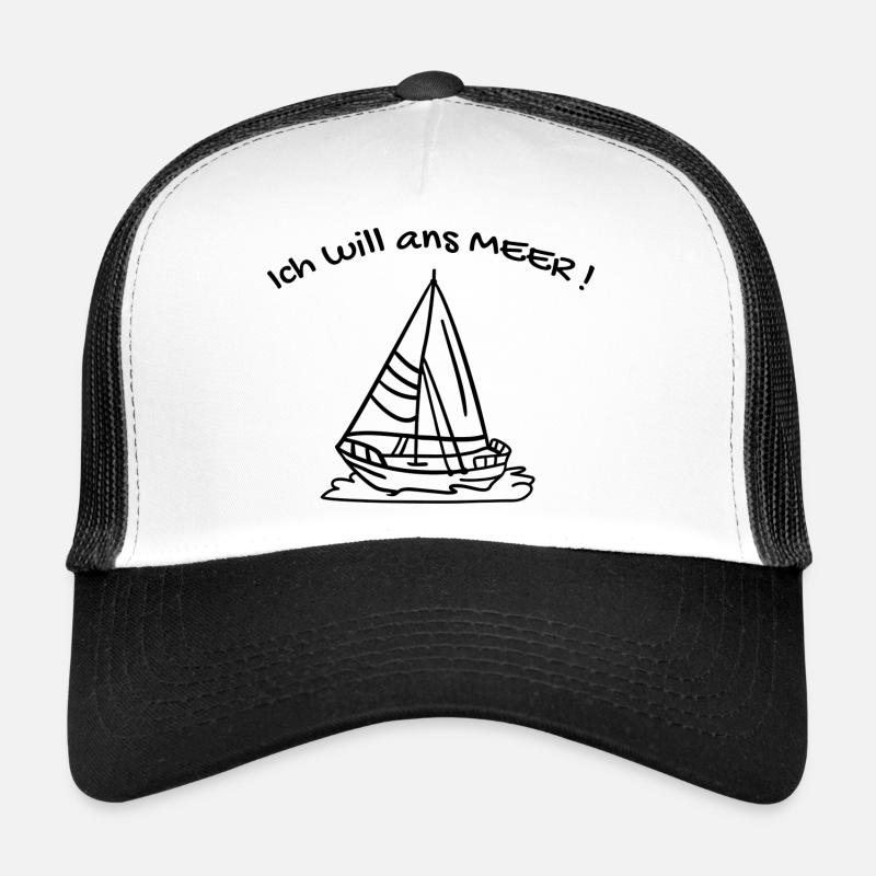 Ich will ans Meer ! - Trucker Cap - Weiß/Schwarz