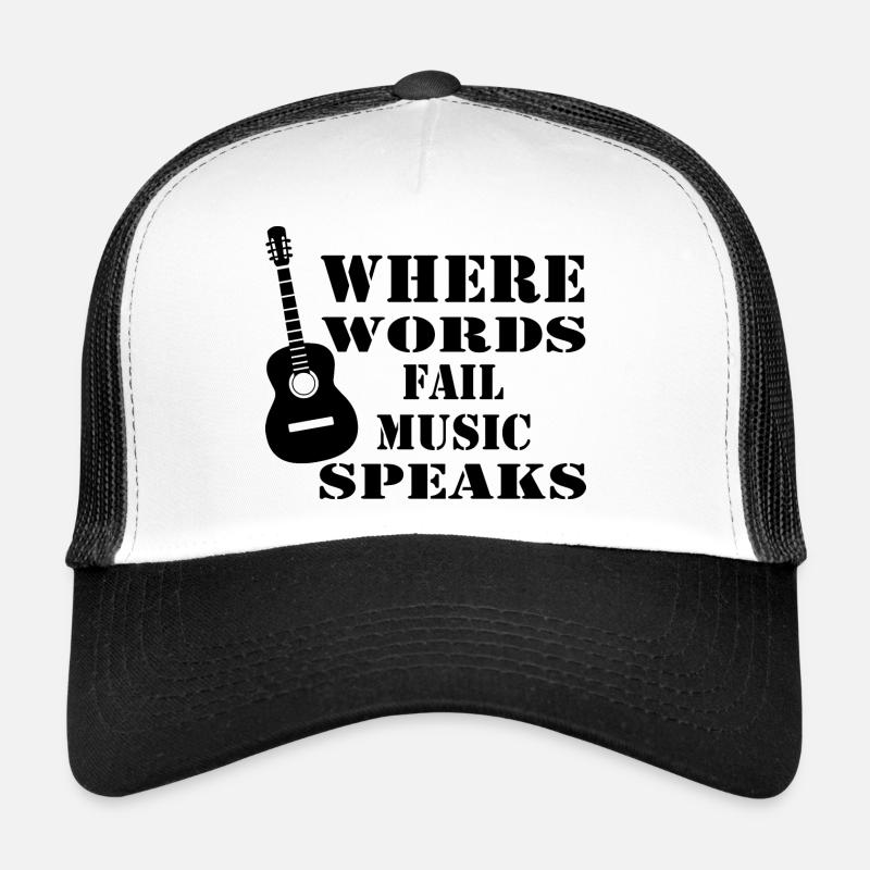 Rock and Roll Rock Music - Trucker Cap - white/black