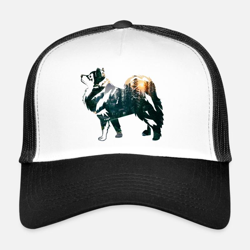 Finnish lapphund with forest Trucker Cap