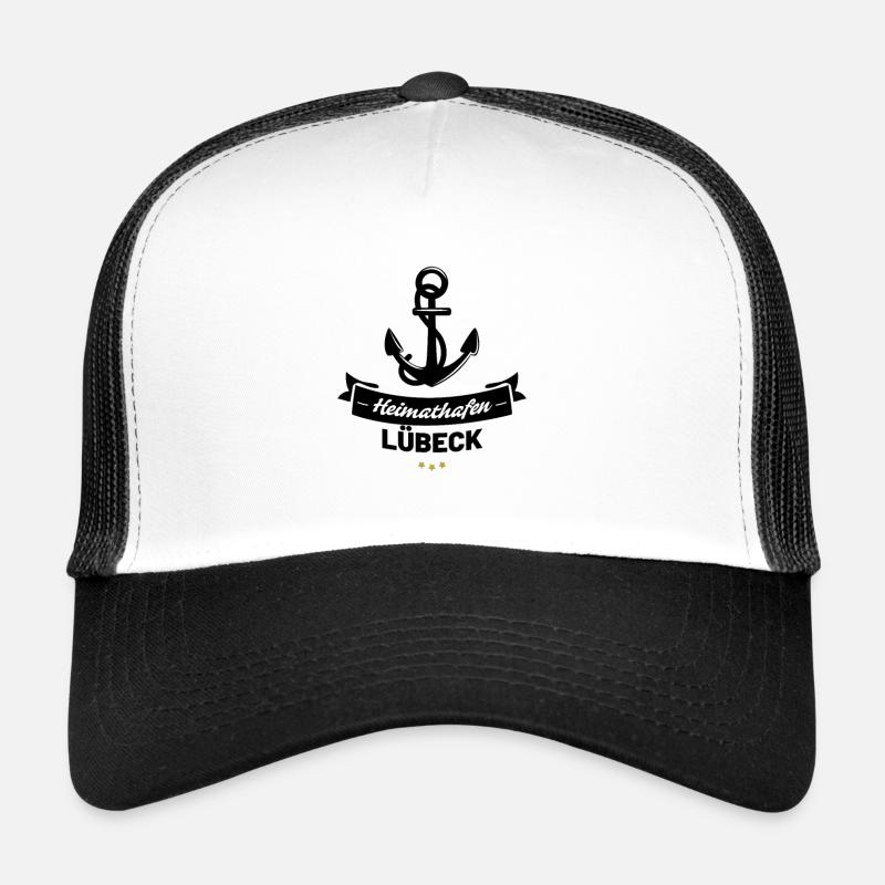 Heimathafen Lübeck - Trucker Cap - Weiß/Schwarz