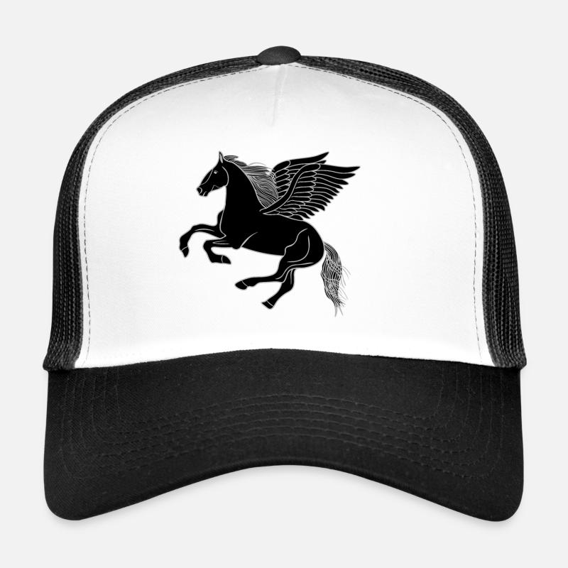 Cheval noir avec des ailes, Pegasus Casquette trucker 