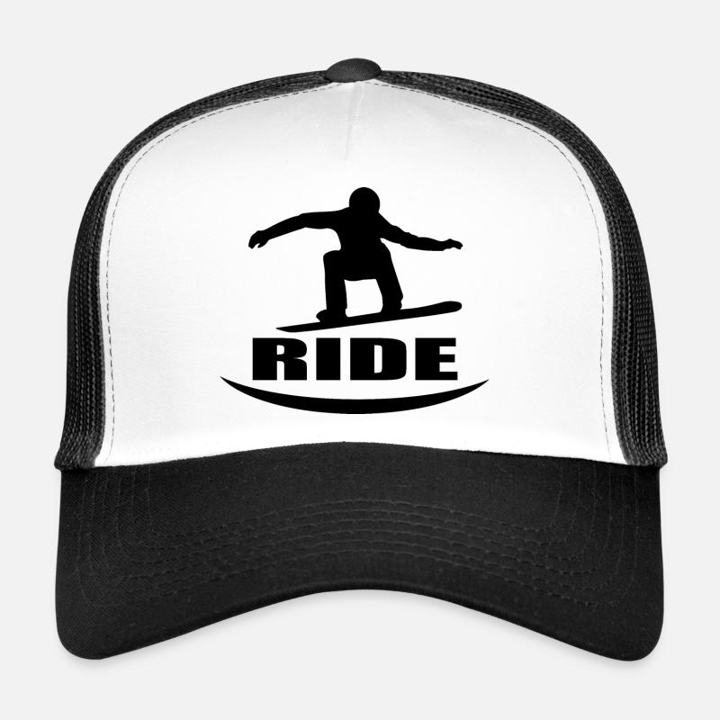 Snowboard Snowboarder - Trucker Cap - Weiß/Schwarz