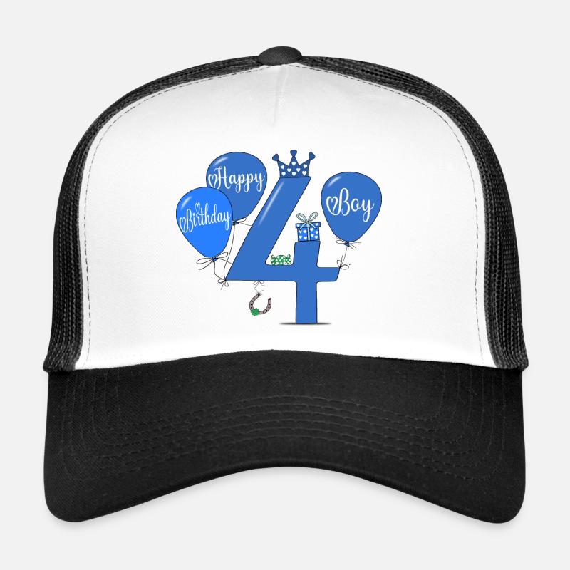 Joyeux anniversaire 4 garçon Casquette trucker 