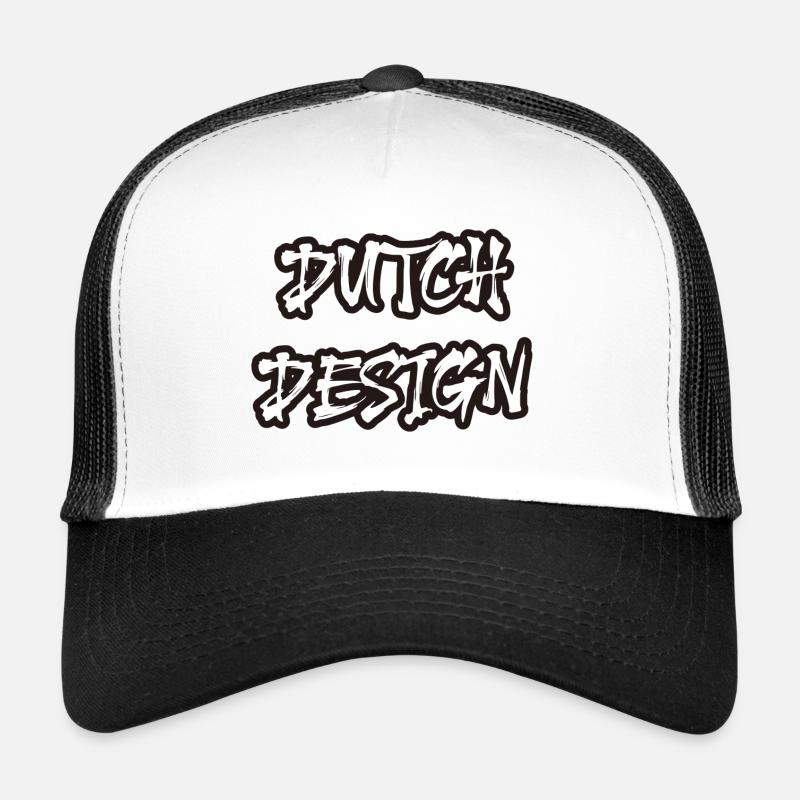 anglais desgin 2 - Casquette trucker - blanc/noir