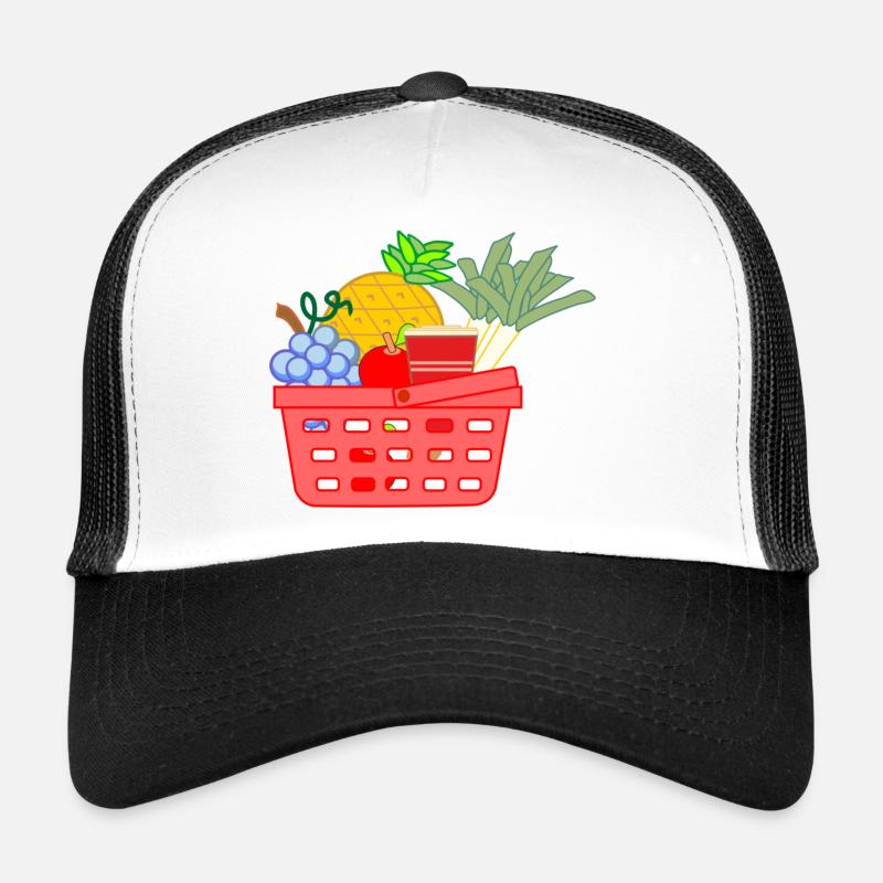 Shopping basket with fruit and vegetables Trucker Cap