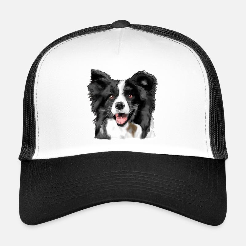 Border Collie - Casquette trucker  - blanc/noir