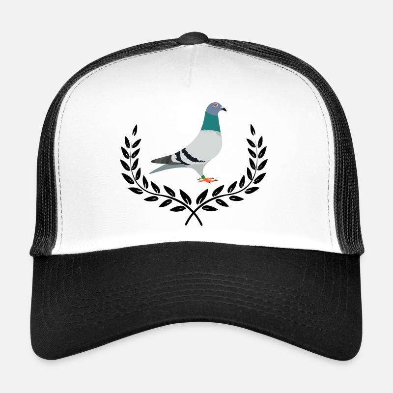 Taube mit Lorbeerkranz - Trucker Cap - Weiß/Schwarz