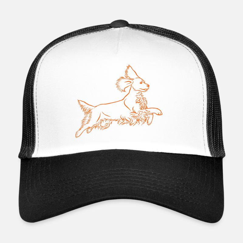 Springer Spaniel en orange Casquette trucker 