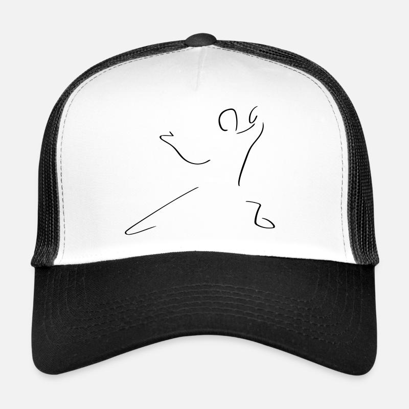 Taiji Line Art – Minimalistisch - Trucker Cap - Weiß/Schwarz