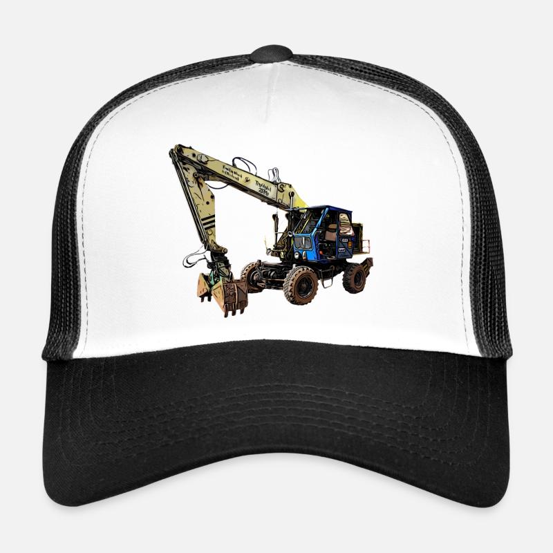 T174 Bagger DDR - Trucker Cap - Weiß/Schwarz