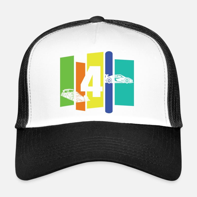 Kind vier Jahre alt - Trucker Cap - Weiß/Schwarz