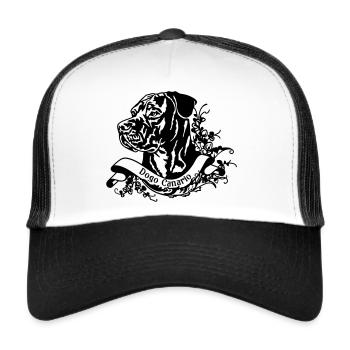 Dogo Canario an Retro Banner 1 - Trucker Cap - Weiß/Schwarz - Vorne