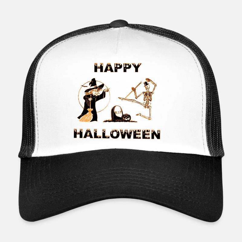Sorciers d’Halloween effrayants et conception de squelette Casquette trucker 