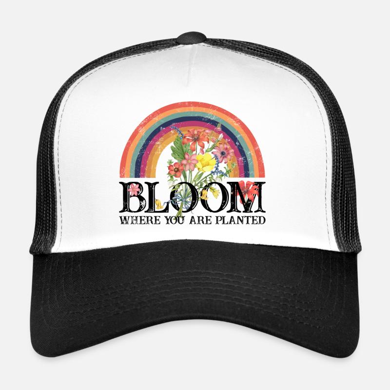 bloom where you are planted Rainbow Blooms - Trucker Cap - white/black