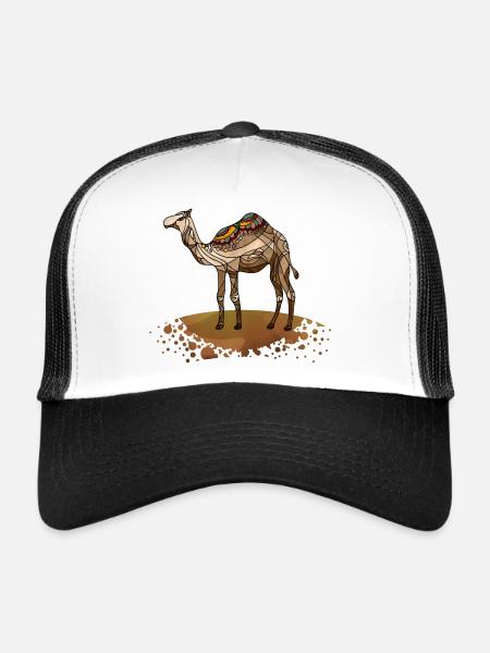 Chameau - Casquette trucker  - blanc/noir - Devant