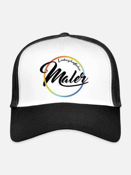 Peintre passionné - Casquette trucker  - blanc/noir - Devant