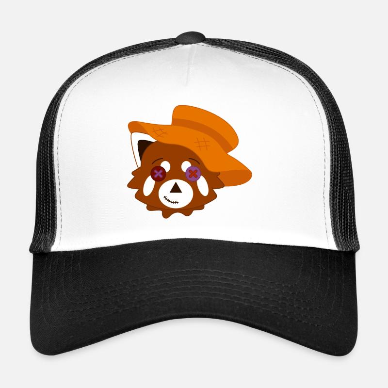 Panda roux déguisé en épouvantail pour Halloween Casquette trucker 
