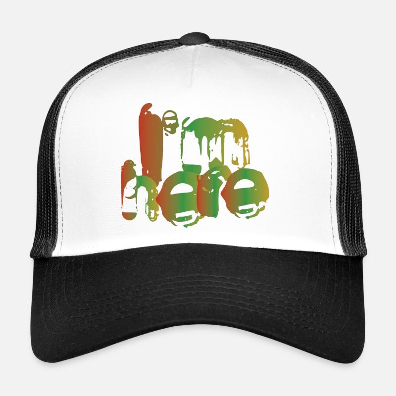 I'm here - Casquette trucker  - blanc/noir