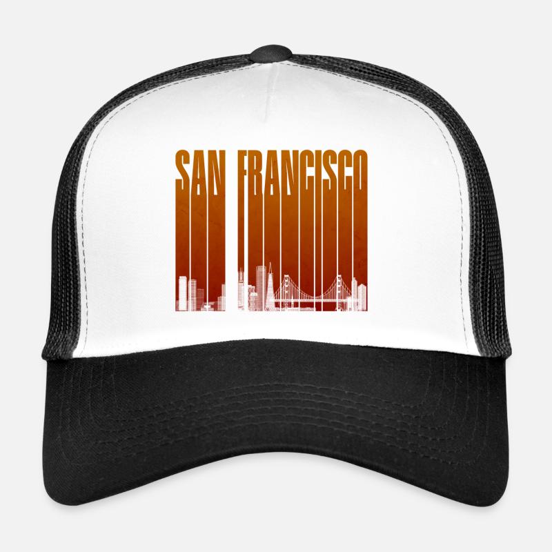 San Francisco Orange Skyline Trucker Cap