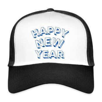 HAPPY NEW YEAR - Casquette trucker  - blanc/noir - Devant