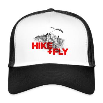 Hike & Fly Paragliding rot - Trucker Cap - Weiß/Schwarz - Vorne