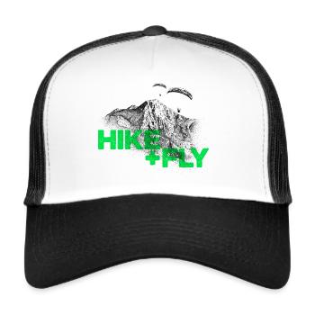 Hike & Fly Paragliding grün - Trucker Cap - Weiß/Schwarz - Vorne