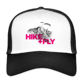 Hike & Fly Paragliding magenta - Trucker Cap - white/black - Front
