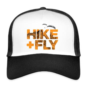 Hike & Fly Paragliding orange - Trucker Cap - Weiß/Schwarz - Vorne