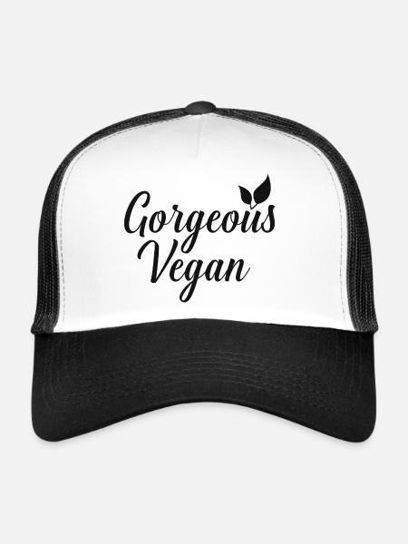 Magnifique végétalien - Casquette trucker  - blanc/noir - Devant