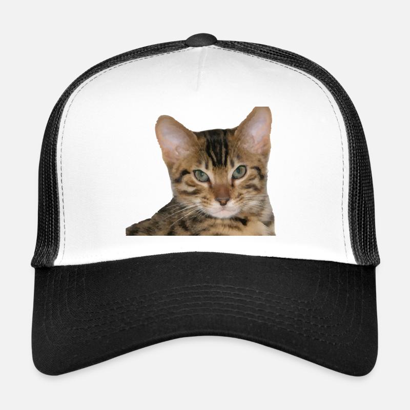 J’aime mon chat guépard - Casquette trucker  - blanc/noir