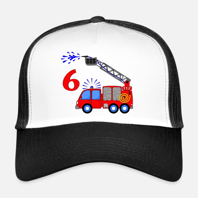 Fire engine 6 birthday children Trucker Cap