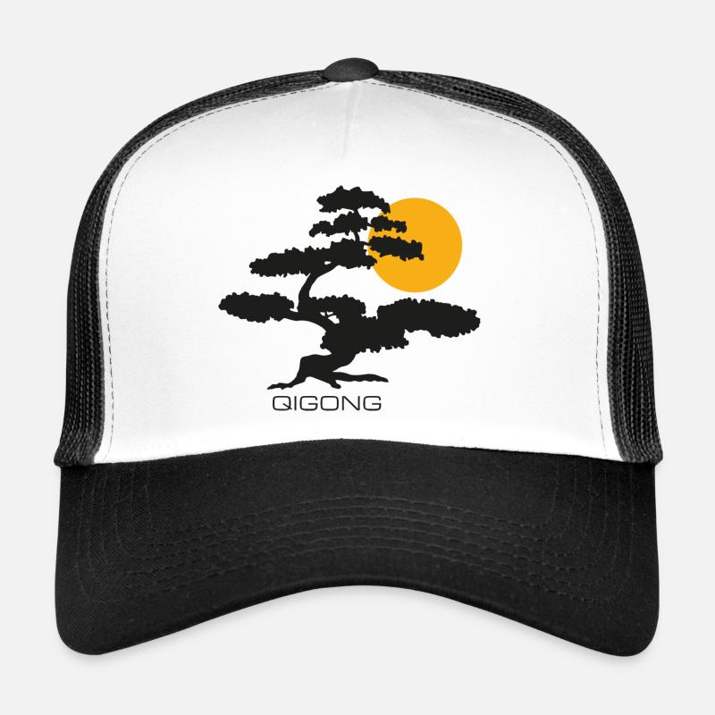 qigong tree - Trucker Cap - Weiß/Schwarz