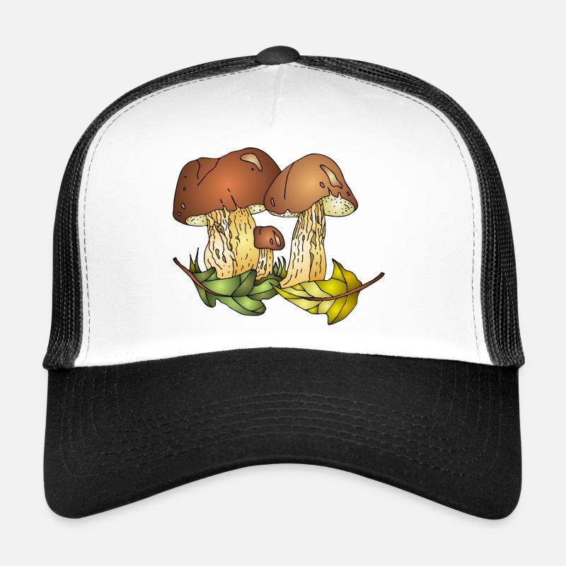 Pilze - Trucker Cap - Weiß/Schwarz