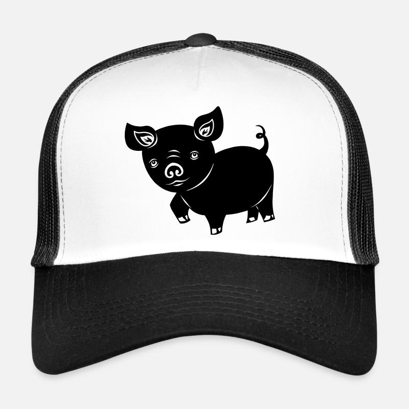 Schwein Ferkel Logo Schattenbild Trucker Cap