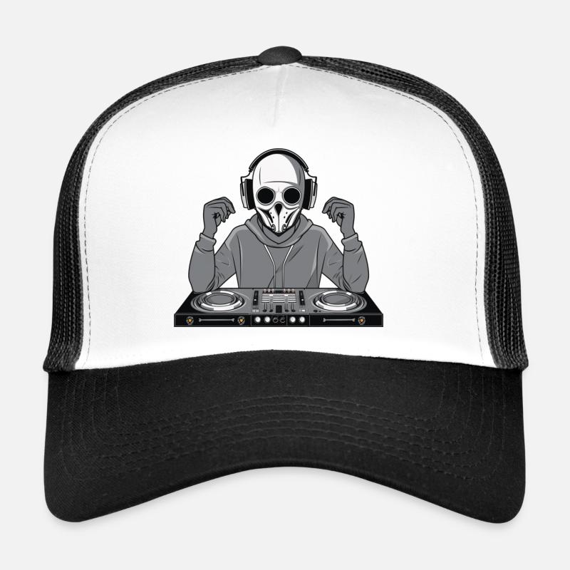 DJ Skull Face - Trucker Cap - white/black