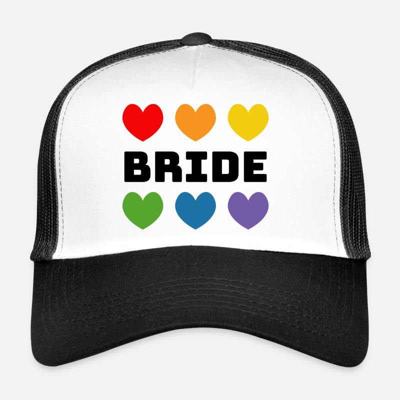 Regenbogenherzchen Bride schwarz Trucker Cap