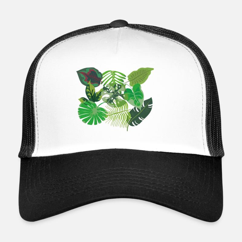 Feuilles de style jungle vert tropical Casquette trucker 