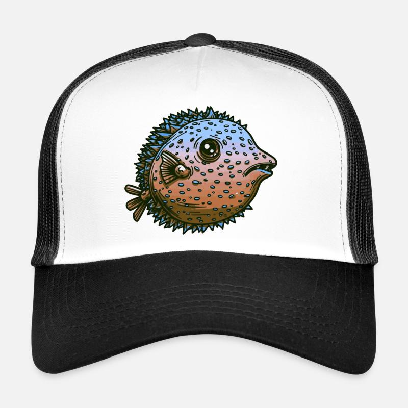 Pufferfish with poisonous spines as a fish in the sea Trucker Cap