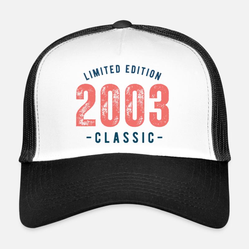 Né en 2003 - Casquette trucker  - blanc/noir