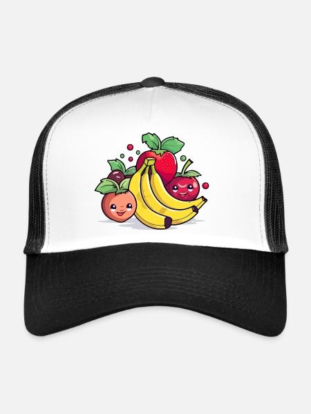 Kawaii fruit n°2 - Trucker Cap - white/black - Front