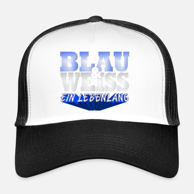 Blau Weiss ein Leben Lang - Trucker Cap - Weiß/Schwarz