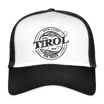Dem Land Tirol die Treue 1809 - Trucker Cap - Weiß/Schwarz - Vorne