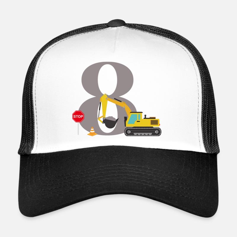 8e anniversaire pelleteuse Casquette trucker 