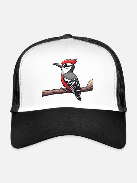 Woodpecker - Trucker Cap - white/black - Front